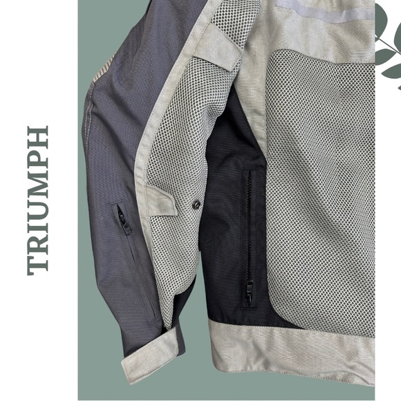Triumph Gray and Black Men's Motorcyle Jacket CE Protectors size Large - Picture 6 of 16
